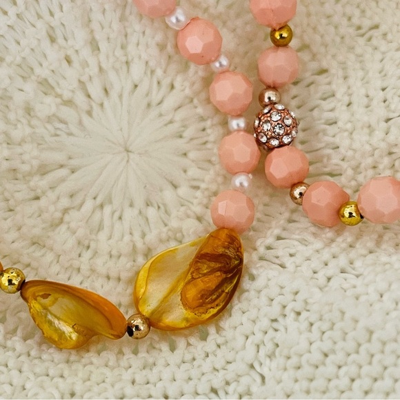 Bundle 2 Handmade Stretch Bracelets Pink peach - Picture 6 of 6